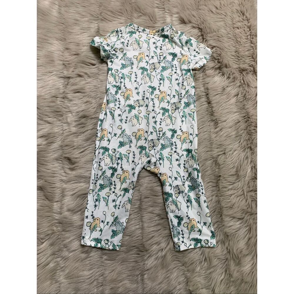 PatPat baby girl rabbit print/solid jumpsuit 12-18M